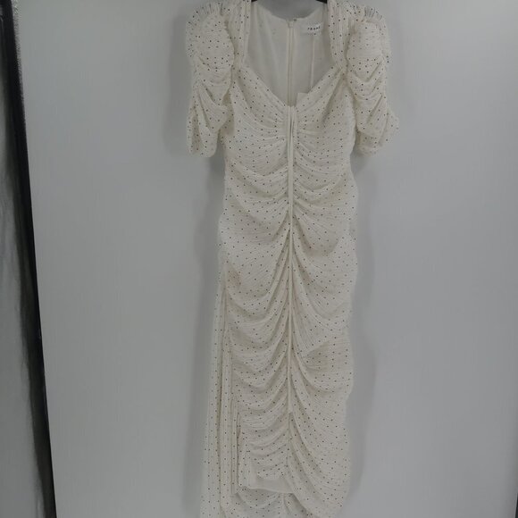 Frame Gathered Keyhole Tie-Neck Dress Size Medium NWT - Picture 6 of 12